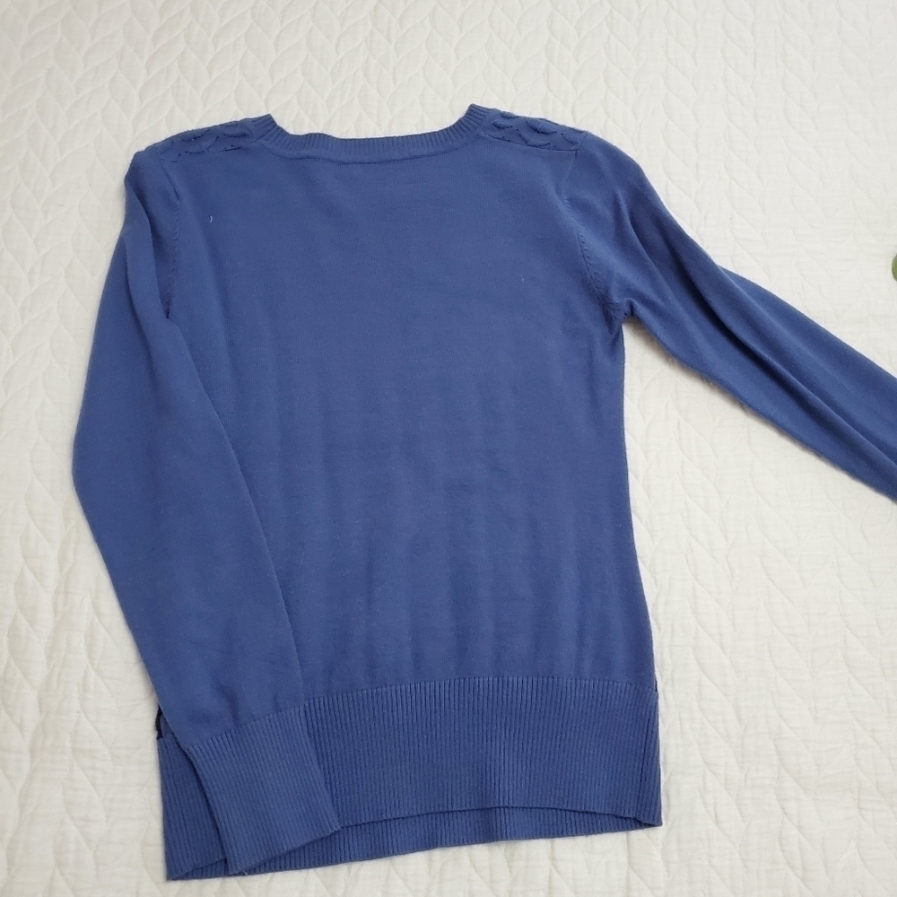 Cashmere and wool blend textured striped sweater size XS, ribbed sleeve &hem - Picture 2 of 3